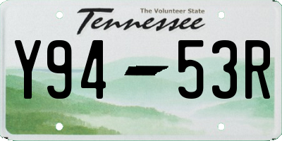 TN license plate Y9453R