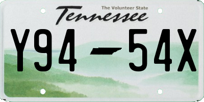 TN license plate Y9454X