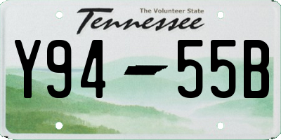 TN license plate Y9455B