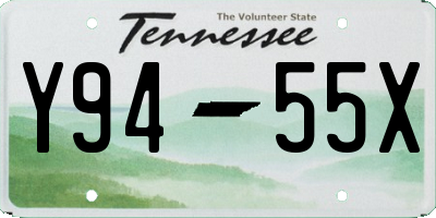 TN license plate Y9455X