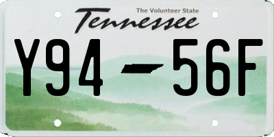 TN license plate Y9456F
