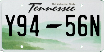 TN license plate Y9456N