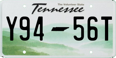 TN license plate Y9456T