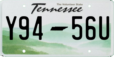 TN license plate Y9456U