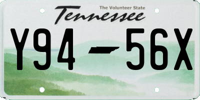 TN license plate Y9456X