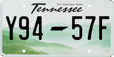 TN license plate Y9457F