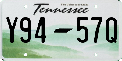 TN license plate Y9457Q