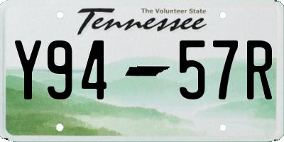 TN license plate Y9457R
