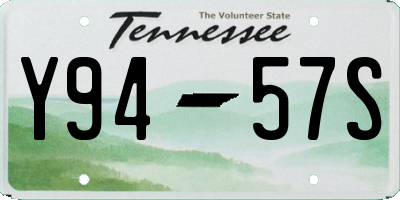 TN license plate Y9457S