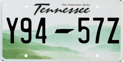 TN license plate Y9457Z