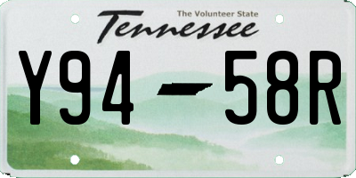 TN license plate Y9458R