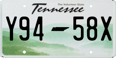 TN license plate Y9458X