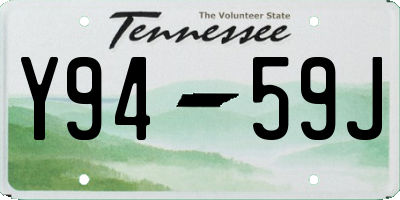 TN license plate Y9459J