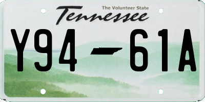 TN license plate Y9461A