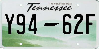 TN license plate Y9462F