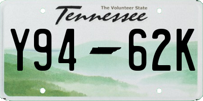 TN license plate Y9462K