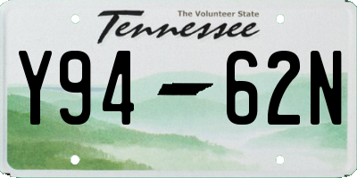 TN license plate Y9462N