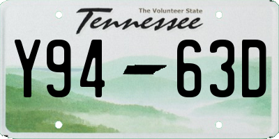 TN license plate Y9463D