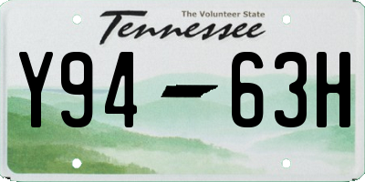 TN license plate Y9463H