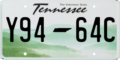 TN license plate Y9464C