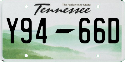 TN license plate Y9466D