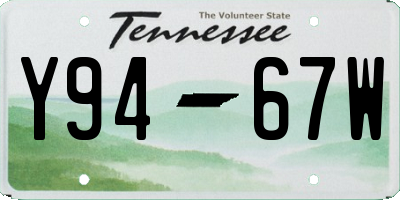 TN license plate Y9467W