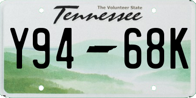 TN license plate Y9468K