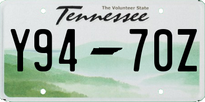 TN license plate Y9470Z