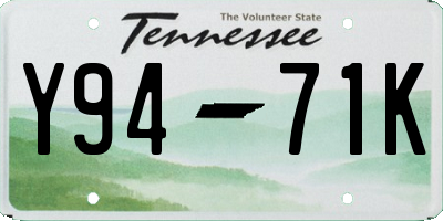 TN license plate Y9471K