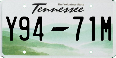 TN license plate Y9471M