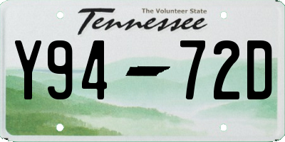 TN license plate Y9472D