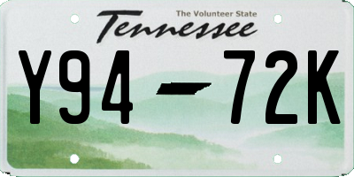 TN license plate Y9472K