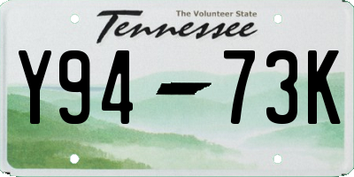 TN license plate Y9473K