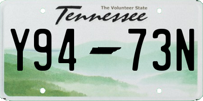 TN license plate Y9473N