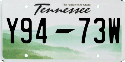TN license plate Y9473W