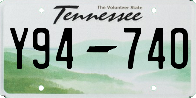 TN license plate Y9474O