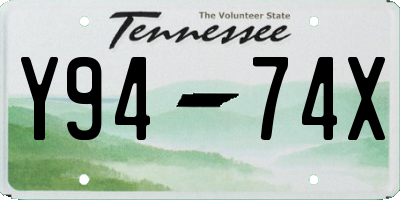 TN license plate Y9474X