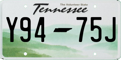TN license plate Y9475J