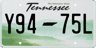 TN license plate Y9475L
