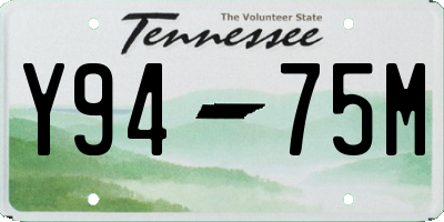 TN license plate Y9475M