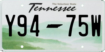 TN license plate Y9475W