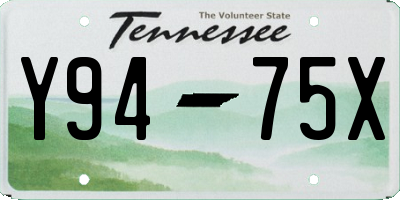 TN license plate Y9475X