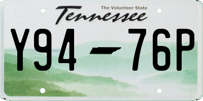 TN license plate Y9476P