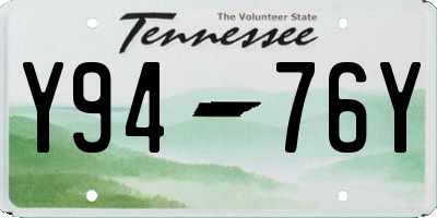 TN license plate Y9476Y
