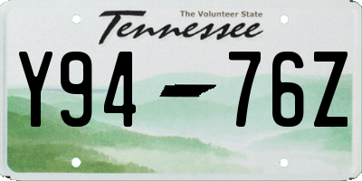 TN license plate Y9476Z