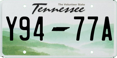 TN license plate Y9477A