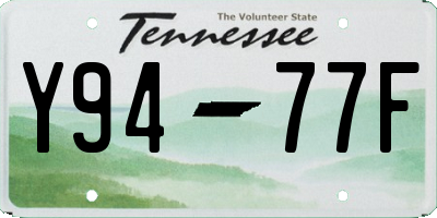 TN license plate Y9477F