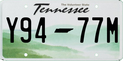 TN license plate Y9477M