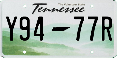 TN license plate Y9477R