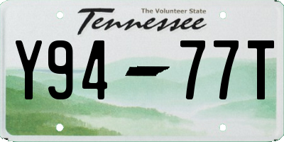 TN license plate Y9477T